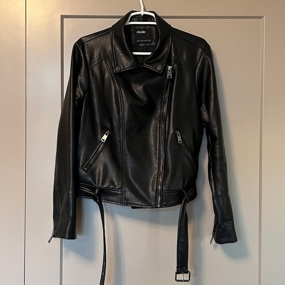 Nordstrom Elodie Faux Leather Jacket Black Biker XL - Picture 4 of 7